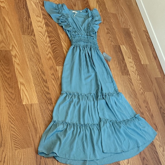 Max Studio Ruffled Blue Maxi Dress - Picture 2 of 5